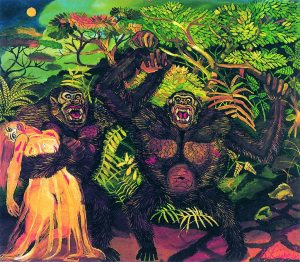 Antonio-Ligabue-Gorilla-con-donna-1957-1958-olio-su-tavola-88x100-cm